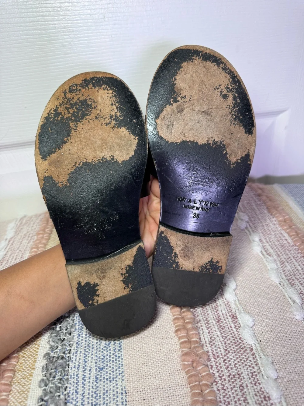 1017 ALYX 9SM Black Logo Band Slide Sandals